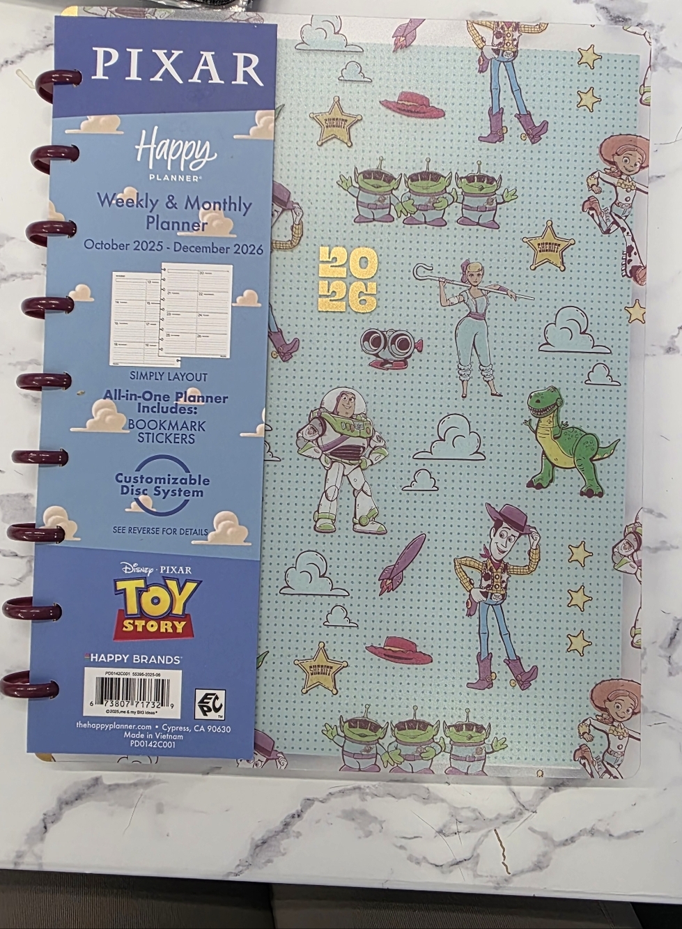 Disney Pixar Toy Story Weekly & Monthly Happy Planner Oct 2025 - Dec 2026